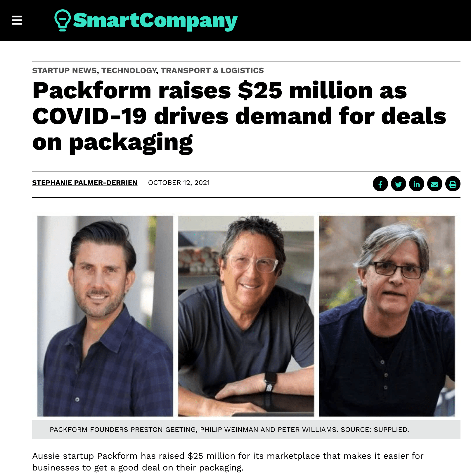 Packform raises $25 million as COVID-19 drives demand for deals on packaging